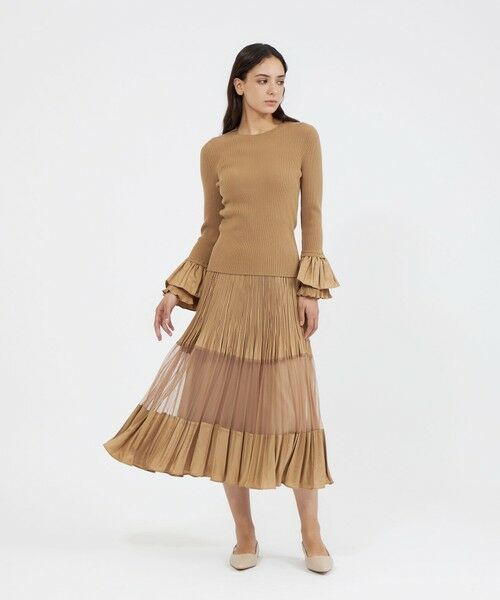 EPOCA / エポカ ロング・マキシ丈スカート | チュールコンビタフタ プリーツスカート | 詳細3