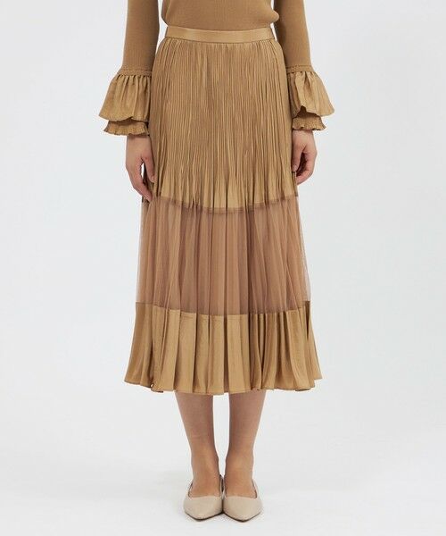EPOCA / エポカ ロング・マキシ丈スカート | チュールコンビタフタ プリーツスカート | 詳細4