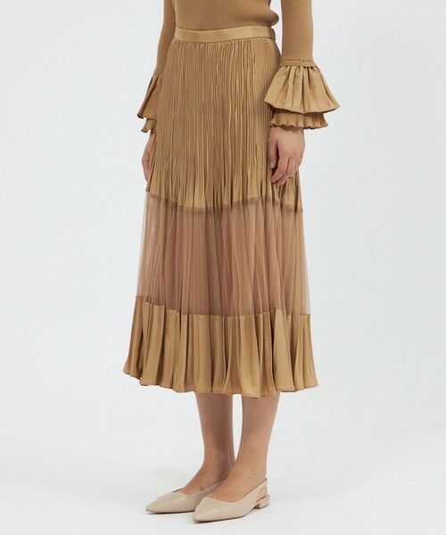 EPOCA / エポカ ロング・マキシ丈スカート | チュールコンビタフタ プリーツスカート | 詳細5