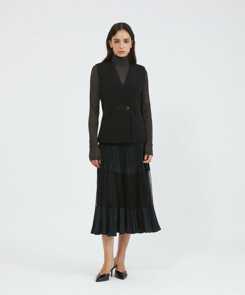 EPOCA / エポカ ロング・マキシ丈スカート | チュールコンビタフタ プリーツスカート | 詳細1