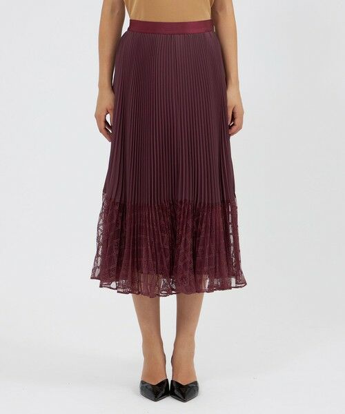 EPOCA / エポカ ロング・マキシ丈スカート | レースコンビパウダリージョーゼット プリーツスカート | 詳細4