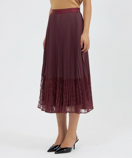 EPOCA / エポカ ロング・マキシ丈スカート | レースコンビパウダリージョーゼット プリーツスカート | 詳細5