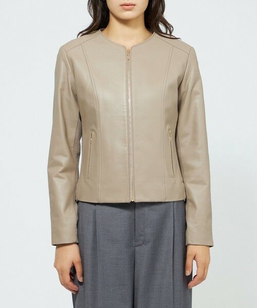 EPOCA / エポカ ノーカラージャケット | 【EPOCA STORIA】ソフトラムレザージャケット《WEB&EPOCA THE SHOP店舗限定》 | 詳細5