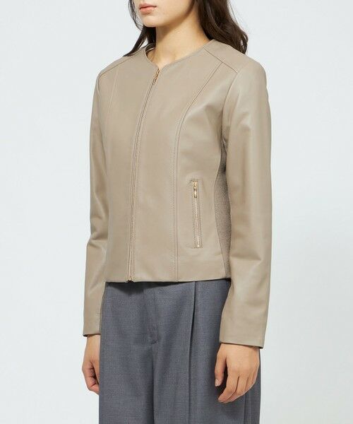 EPOCA / エポカ ノーカラージャケット | 【EPOCA STORIA】ソフトラムレザージャケット《WEB&EPOCA THE SHOP店舗限定》 | 詳細6