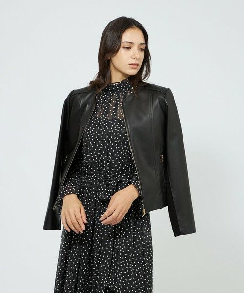 EPOCA / エポカ ノーカラージャケット | 【EPOCA STORIA】ソフトラムレザージャケット《WEB&EPOCA THE SHOP店舗限定》 | 詳細1