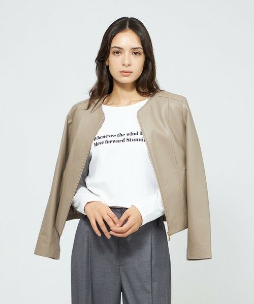 EPOCA / エポカ ノーカラージャケット | 【EPOCA STORIA】ソフトラムレザージャケット《WEB&EPOCA THE SHOP店舗限定》 | 詳細2