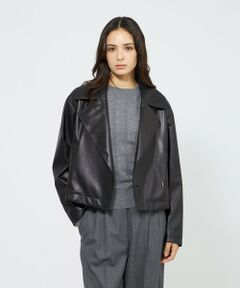 EPOCA / エポカ ノーカラージャケット | シンセティックレザー ライトジャケット