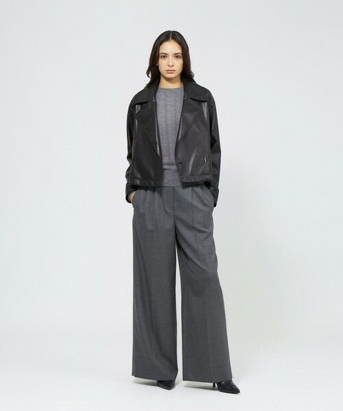 EPOCA / エポカ ノーカラージャケット | シンセティックレザー ライトジャケット | 詳細1