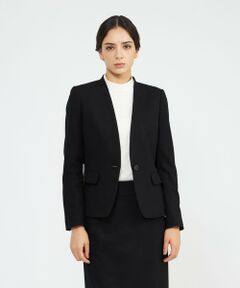 EPOCA / エポカ ノーカラージャケット | ストレッチフランネル Vカラージャケット