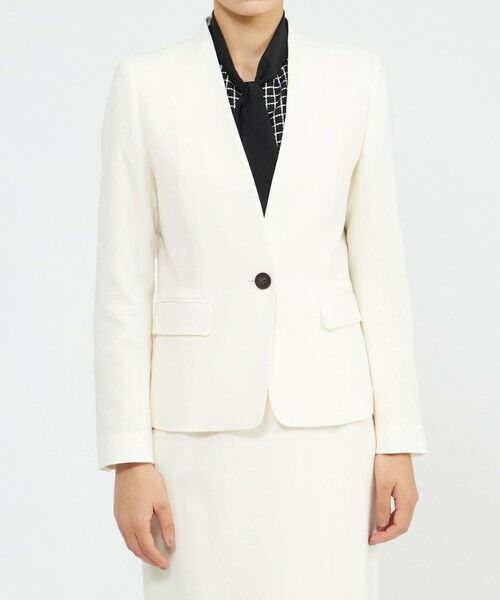 EPOCA / エポカ ノーカラージャケット | ストレッチフランネル Vカラージャケット | 詳細5