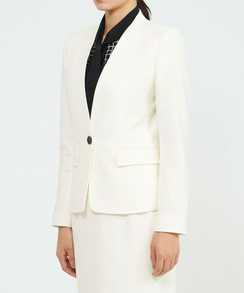 EPOCA / エポカ ノーカラージャケット | ストレッチフランネル Vカラージャケット | 詳細6