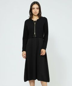セール】 フェザーコンビ ニットドレス （ロング・マキシ丈