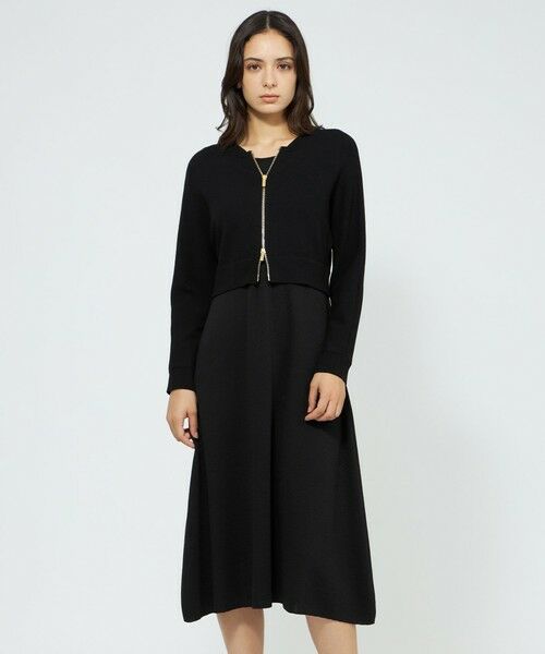 EPOCA/エポカ 【La maglia】 ジップアップニットワンピース ブラック1 40