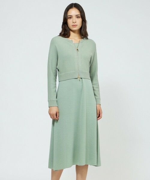 EPOCA/エポカ 【La maglia】 ジップアップニットワンピース グリーン3 40