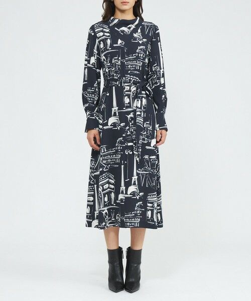 EPOCA / エポカ ロング・マキシ丈ワンピース | ランドスケーププリント サックワンピース | 詳細4