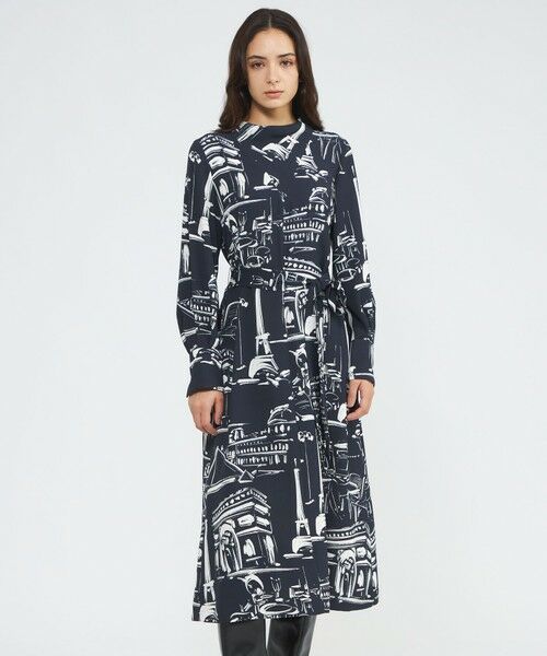 EPOCA/エポカ ランドスケーププリント サックワンピース ネイビー2 38 EPOCA/エポカ ランドスケーププリント サックワンピース ネイビー2 38