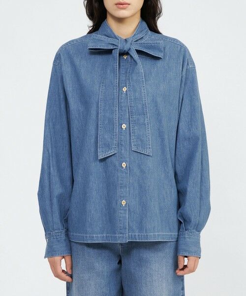 EPOCA / エポカ シャツ・ブラウス | ライトデニム ボウタイブラウス | 詳細4