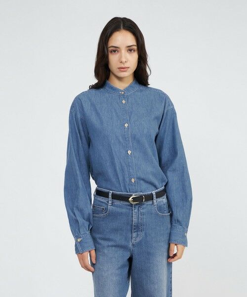 EPOCA / エポカ シャツ・ブラウス | ライトデニム ボウタイブラウス | 詳細1