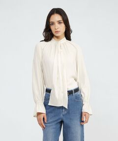 EPOCA / エポカ シャツ・ブラウス | フィブリルサテン ボウタイブラウス