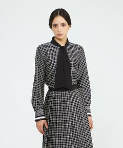 EPOCA / エポカ シャツ・ブラウス | バイカラージオメトリックプリント ボウタイブラウス