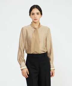 EPOCA / エポカ シャツ・ブラウス | バイカラージオメトリックプリント ボウタイブラウス