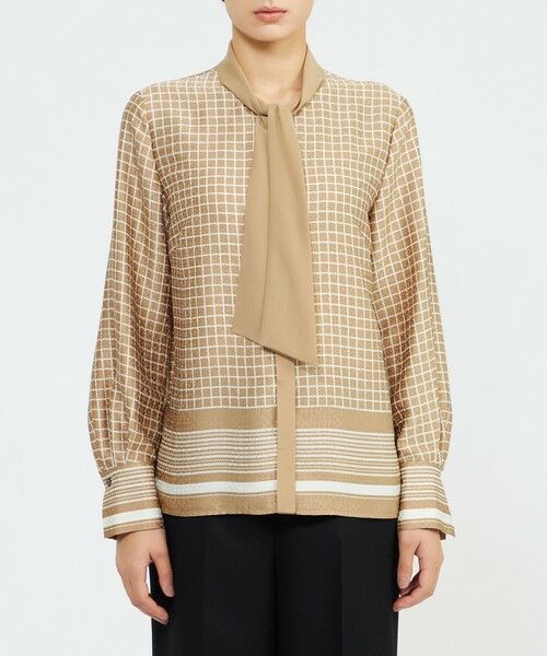 EPOCA / エポカ シャツ・ブラウス | バイカラージオメトリックプリント ボウタイブラウス | 詳細8