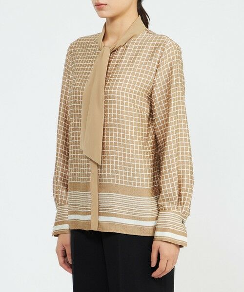 EPOCA / エポカ シャツ・ブラウス | バイカラージオメトリックプリント ボウタイブラウス | 詳細9