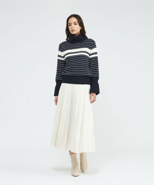 EPOCA / エポカ ニット・セーター | ウールラインボーダー タートルニット | 詳細4