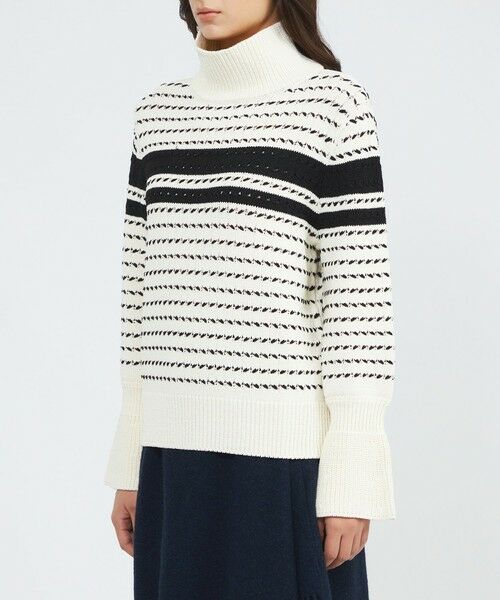 EPOCA / エポカ ニット・セーター | ウールラインボーダー タートルニット | 詳細6