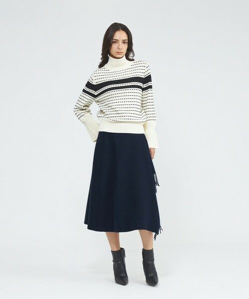 EPOCA / エポカ ニット・セーター | ウールラインボーダー タートルニット | 詳細1