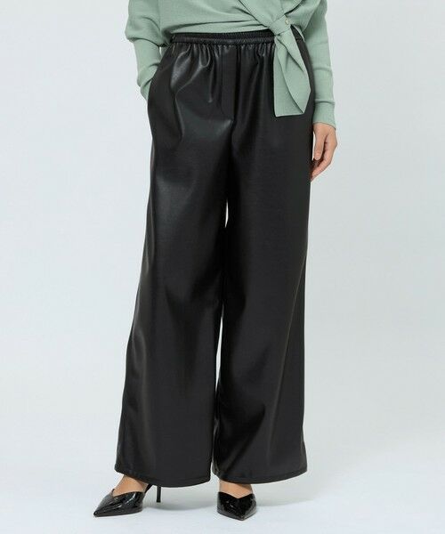 EPOCA/エポカ シンセティックレザー ワイドパンツ ブラック1 40
