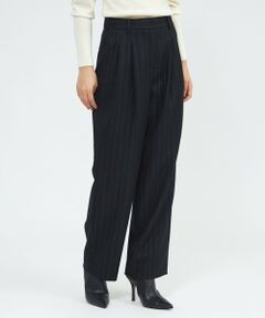 EPOCA / エポカ その他パンツ | ウールラメストライプ タックワイドテーパードパンツ