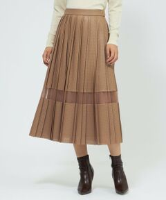 EPOCA / エポカ ロング・マキシ丈スカート | パンチングシンセティックレザー プリーツスカート