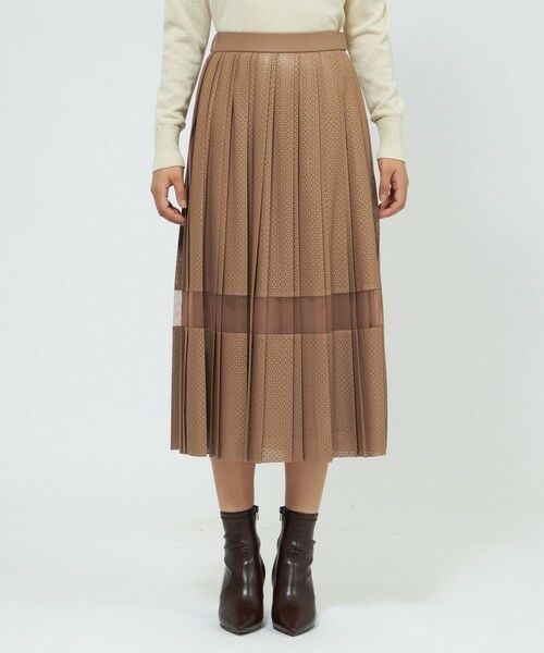 EPOCA / エポカ ロング・マキシ丈スカート | パンチングシンセティックレザー プリーツスカート | 詳細4