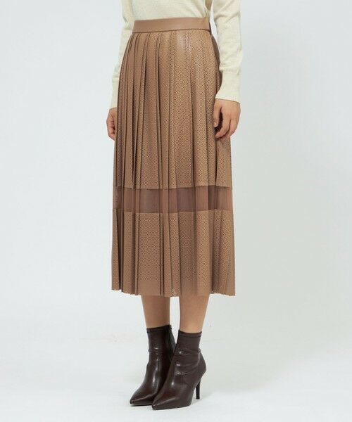 EPOCA / エポカ ロング・マキシ丈スカート | パンチングシンセティックレザー プリーツスカート | 詳細5