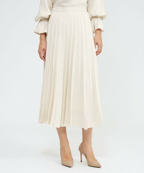 EPOCA/エポカ フィブリルサテン プリーツスカート オフホワイト1 40