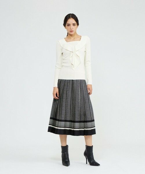 EPOCA / エポカ ロング・マキシ丈スカート | バイカラージオメトリックプリント プリーツスカート | 詳細3