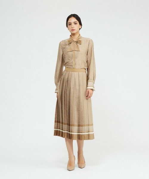 EPOCA / エポカ ロング・マキシ丈スカート | バイカラージオメトリックプリント プリーツスカート | 詳細4