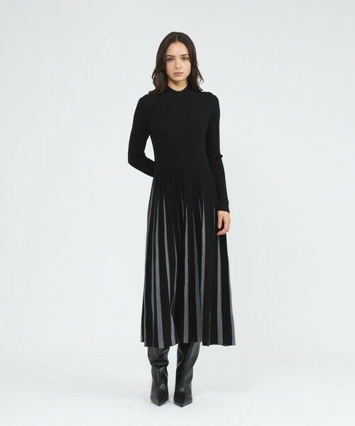 EPOCA / エポカ ロング・マキシ丈ワンピース | 【EPOCA STORIA】バイカラーニットドレス《WEB&EPOCA THE SHOP店舗限定》 | 詳細1