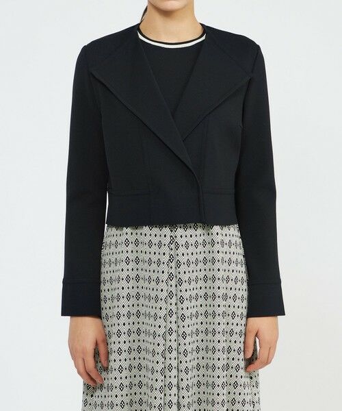 EPOCA / エポカ ノーカラージャケット | アセテートナイロンジャカード ニットジャケット | 詳細3