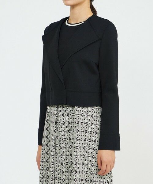 EPOCA / エポカ ノーカラージャケット | アセテートナイロンジャカード ニットジャケット | 詳細4
