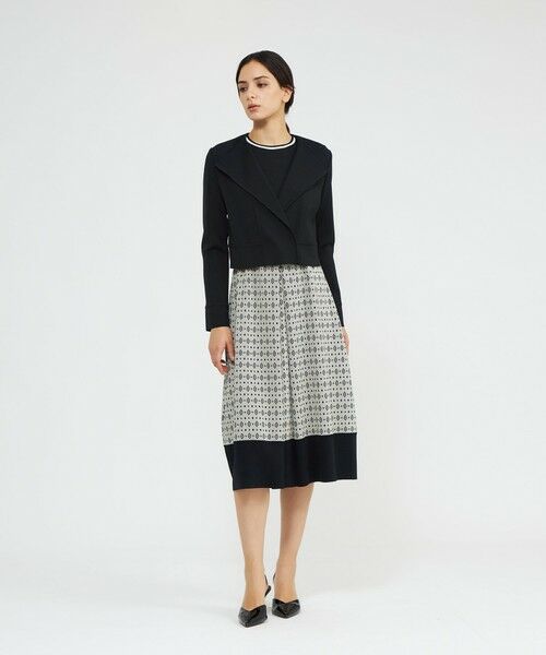 EPOCA / エポカ ノーカラージャケット | アセテートナイロンジャカード ニットジャケット | 詳細1