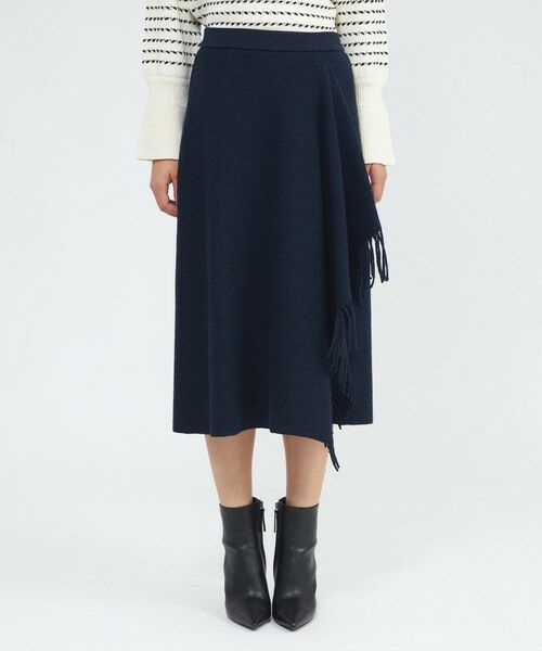 EPOCA / エポカ ロング・マキシ丈スカート | 【La maglia due】 フリンジAライン ニットスカート | 詳細4