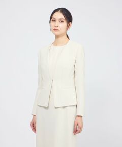 EPOCA / エポカ ノーカラージャケット | コンパクトダブルクロス ノーカラージャケット