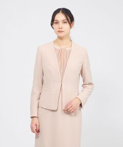 EPOCA / エポカ ノーカラージャケット | コンパクトダブルクロス ノーカラージャケット