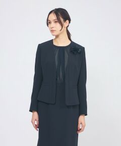 EPOCA / エポカ ノーカラージャケット | コンパクトダブルクロス ノーカラージャケット