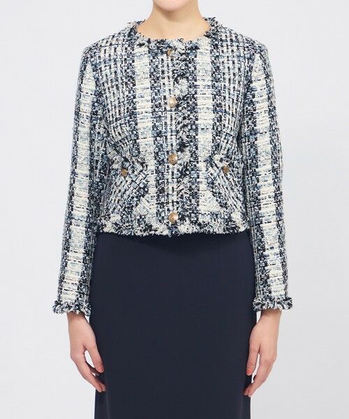 EPOCA / エポカ ノーカラージャケット | ミックスファンシーツィード ノーカラージャケット | 詳細4