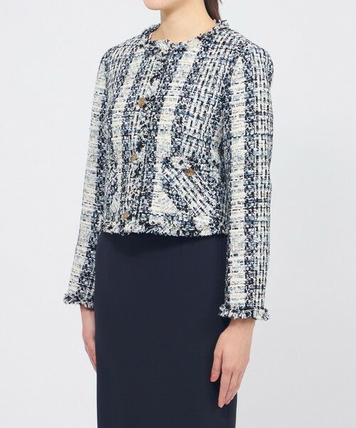 EPOCA / エポカ ノーカラージャケット | ミックスファンシーツィード ノーカラージャケット | 詳細5