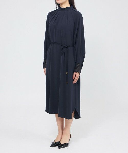 EPOCA / エポカ ロング・マキシ丈ワンピース | パウダリーダブルクロス レースコンビワンピース | 詳細5