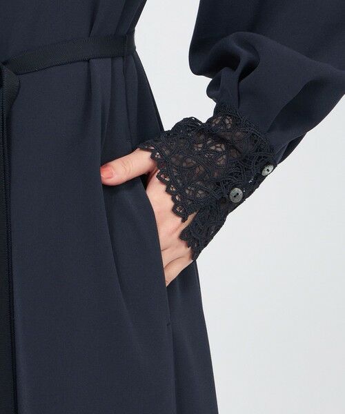 EPOCA / エポカ ロング・マキシ丈ワンピース | パウダリーダブルクロス レースコンビワンピース | 詳細8